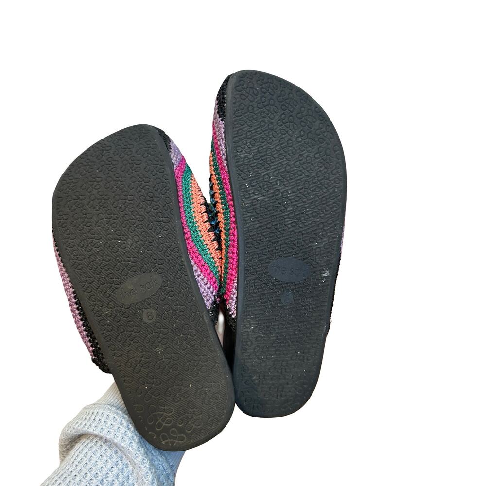 The Sak Bolinas Clog Rainbow Multi Color Hand Crochet Slip On Shoes Granny 8 - Picture 3 of 7